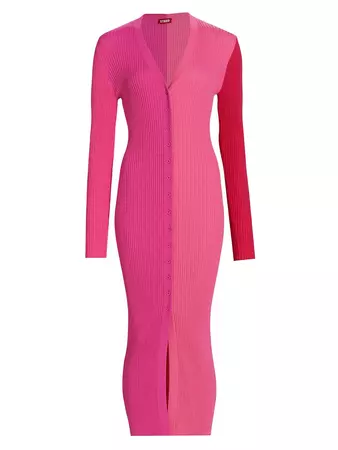 Shop STAUD Shoko Colorblock Body-Con Sweaterdress | Saks Fifth Avenue