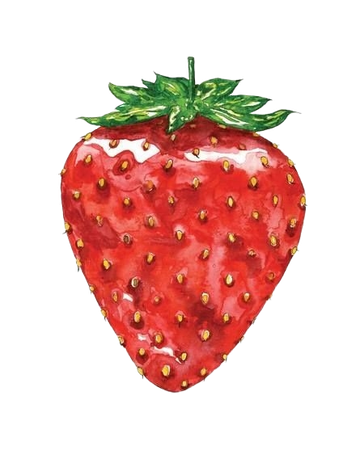 strawberry watercolor art print