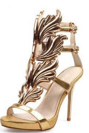 giuseppe zanotti gold high heel shoes