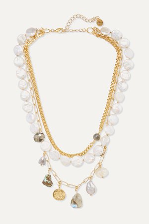 White Gold-tone multi-stone necklace | Chan Luu | NET-A-PORTER