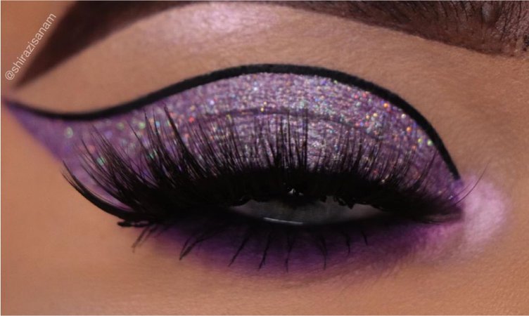 Purple Glitter Eye makeup