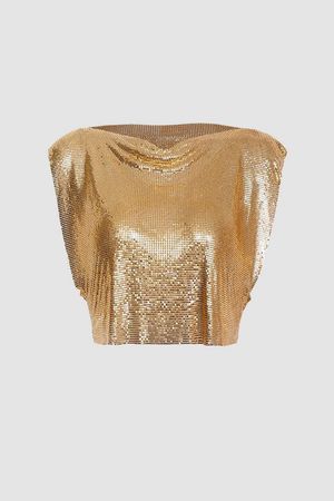 gold shimmer top