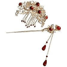 red ji red Chinese hair pin comb