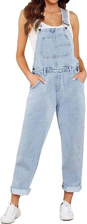 Amazon.com: BZB Women's Denim Overalls Adjustable Strap 90s Overalls Stretch Baggy Overalls Denim Bib Overalls Jumpsuits : Clothing, Shoes & Jewelry