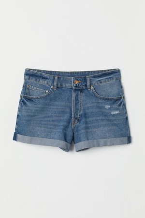 Denim Shorts Boyfriend - Denim blue/washed - Ladies | H&M US