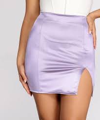 lavender mini satin skirt - Google Search