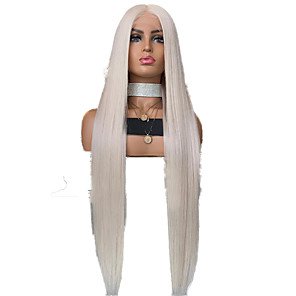 Synthetic Lace Front Wig Straight Side Part Lace Front Wig Blonde Long Blonde Synthetic Hair 18-26 inch Women's Adjustable Heat Resistant Party Blonde 2020 - US $49.99