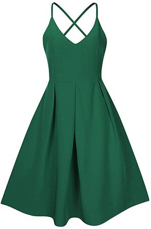 Amazon.com: GlorySunshine Women's Deep V Neck Adjustable Spaghetti Straps Dress Sleeveless Sexy Backless Cocktail Party Dresses (S, Green2): Clothing