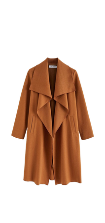 brown open coat