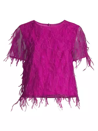 Shop Milly Rava Feather T-Shirt | Saks Fifth Avenue