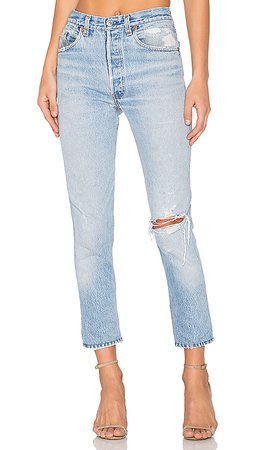 RE/DONE Levis High Rise Ankle Crop in Indigo | REVOLVE