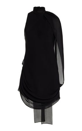The Elara Silk Asymmetrical Mini Dress With Scarf By Brandon Maxwell | Moda Operandi
