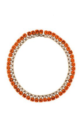 14k Gold-Plated And Crystal Collar Necklace By Oscar De La Renta | Moda Operandi