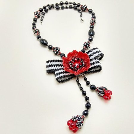 red and white earring and necklace beads - Google Search