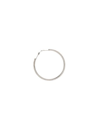 Miu Miu silver-tone crystal hoop earrings