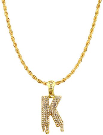 HH Bling Empire Hip Hop Iced Out Bling Crystal Bubble Dripping Initials A to Z Rope Chain 20 Inch (Dripping E) | Amazon.com