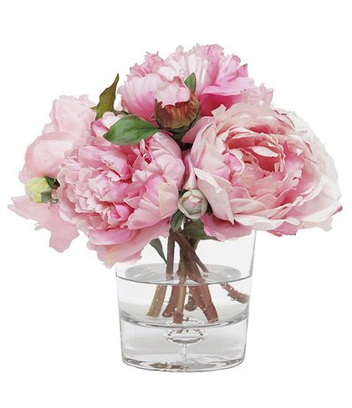 Winward Faux Flowers Peony In Glass Vase | Dillard's