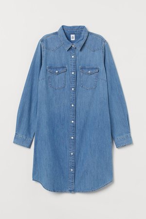 Denim Shirt Dress - Denim blue - Ladies | H&M US