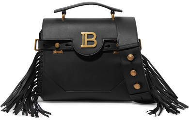 Bbuzz Fringed Leather Shoulder Bag - Black