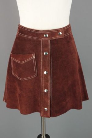 VTG Women's 1960s 1970s Gaitan Brown Suede Mini Skirt #2233 60s 70s Gogo Mod | eBay