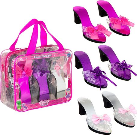 Amazon.com: Expressions 3-Pack Set of Dress Up Royalty Kids Heels - Bright Colored Princess Dress Up Shoes, Pretend Play High Heels for Kids, Princess Play Dress Shoes for Girls -Toddler Size 7-10 : Clothing, Shoes & Jewelry