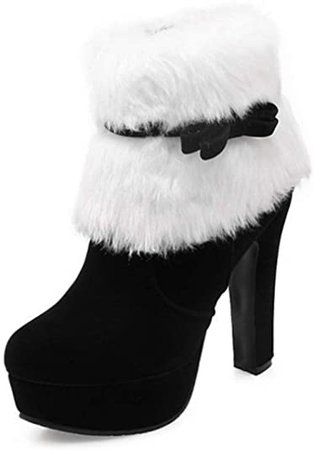 Platform Christmas Ankle Booties Sweet Bowtie Slip On Combat Martin Boots Winter Snow Boots | Ankle & Bootie