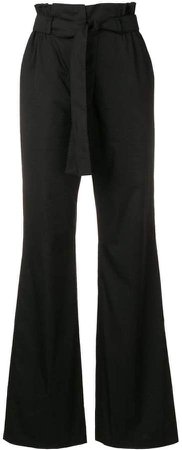 high-waist belted trousers