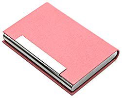 Amazon.com : Business Card Holder, Business Card Case Luxury PU Leather & Stainless Steel Multi Card Case, Business Card Holder Wallet Credit Card ID Case/Holder for Men & Women. (Pink) : Office Products