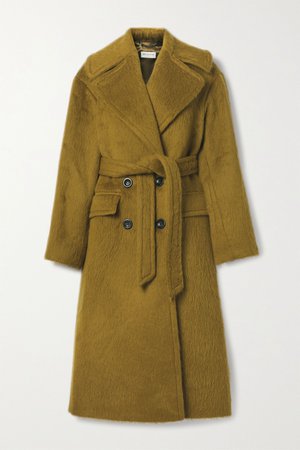 Light brown Belted alpaca and wool-blend coat | Dries Van Noten | NET-A-PORTER