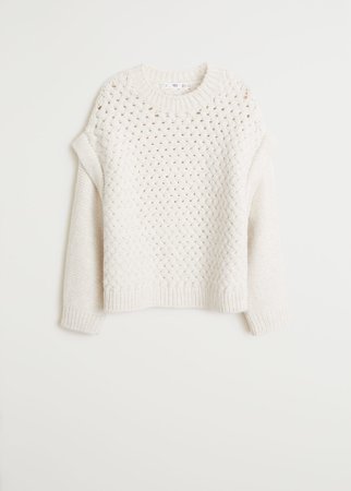 Open-knit sweater - white - Women | Mango USA