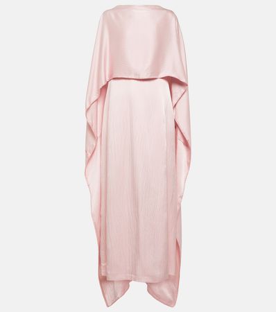 Caped Silk Satin Gown in Pink - Gabriela Hearst | Mytheresa