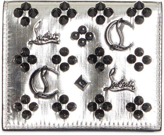 Palatin Spike Logo Metallic Leather Bifold Wallet