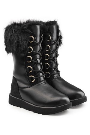 Aya Waterproof Leather Boots with Shearling Insole Gr. US 7