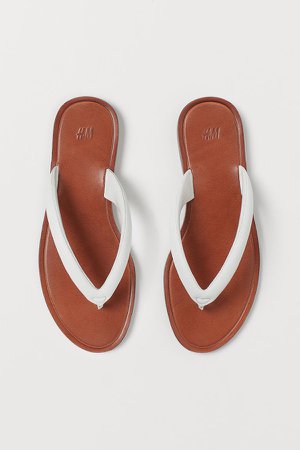 Leather Flip-flops - White