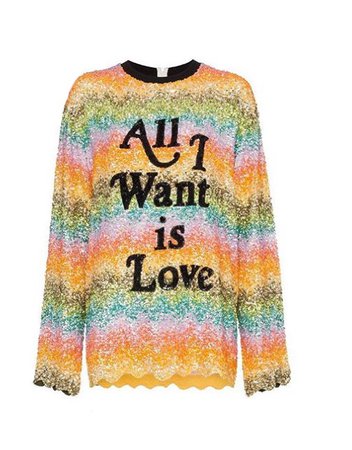 All I Want Is Love Sequin Embellished Sweatshirt