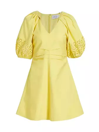 yellow puff sleeve minidress / uploaded by mt