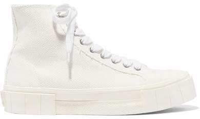 GOOD NEWS - Organic Cotton-canvas High-top Sneakers - White