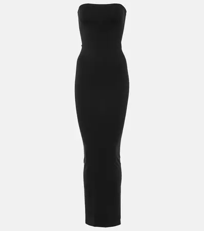 Fatal Strapless Jersey Maxi Dress in Black - Wolford | Mytheresa