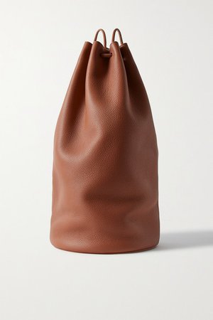 Massimo Textured-leather Backpack - Sand