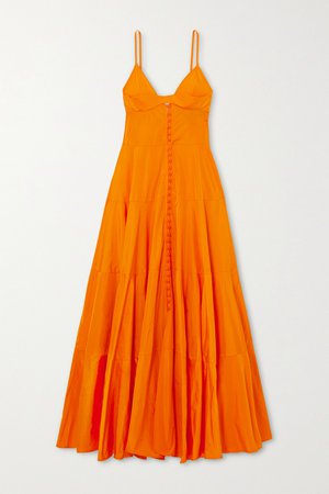 Orange Manosque tiered taffeta maxi dress | Jacquemus | NET-A-PORTER