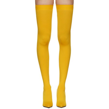 yellow thigh high boots farfetch - Google Search