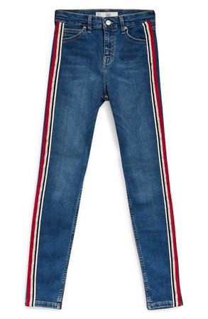 Topshop MOTO Jamie Side Stripe Jeans | Nordstrom
