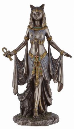 Bastet Egyptian Cat Goddess Bronze Figurine | Gothic Gifts