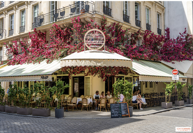 flowery French cafe