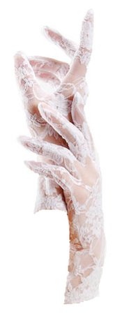 white lace gloves
