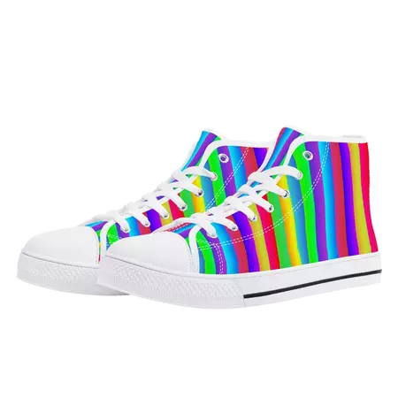 Fruit Stripe Rainbow High Top Sneakers - Mens sizing unisex womens EU – yesdoubleyes