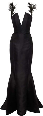 Aliétte Silk Feather Gown Size: 2