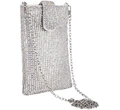 Evening Handbags Clutch Purses for Women Crystal Rhinestone Small Crossbody Bag Cell Phone Purse Wallet in Silver: Handbags: Amazon.com