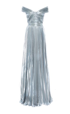 silver pleated gown