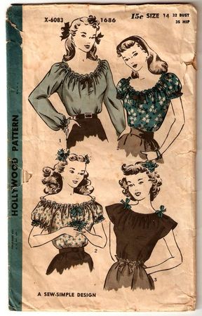 sewing pattern c. 1945